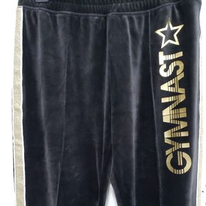 Justice gymnast 14 16 black gold velour